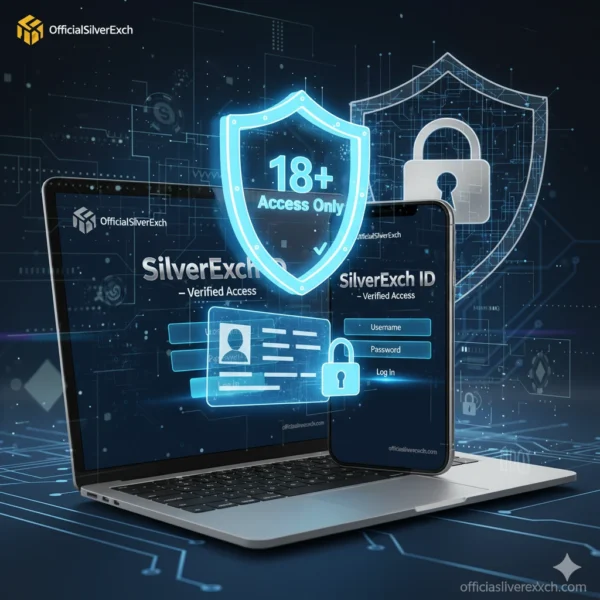 SilverExch dashboard showing responsible gaming settings with deposit limit, session timer, and OTP confirmation popup in blue and silver theme.