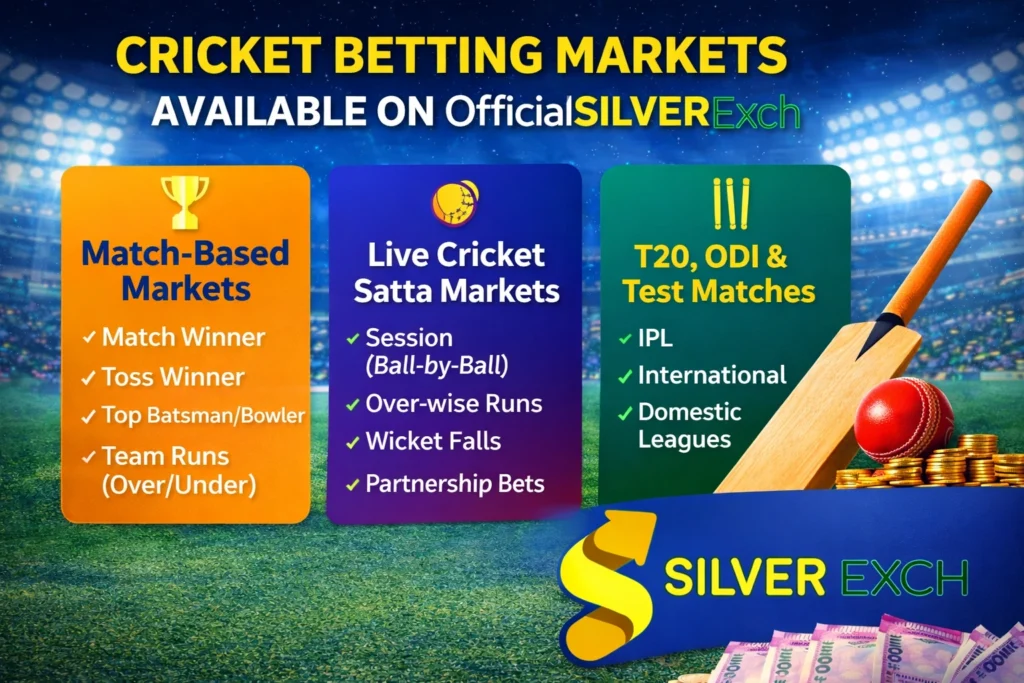 Cricket betting markets available on OfficialSilverExch