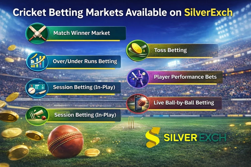 Cricket betting markets available on SilverExch exchange