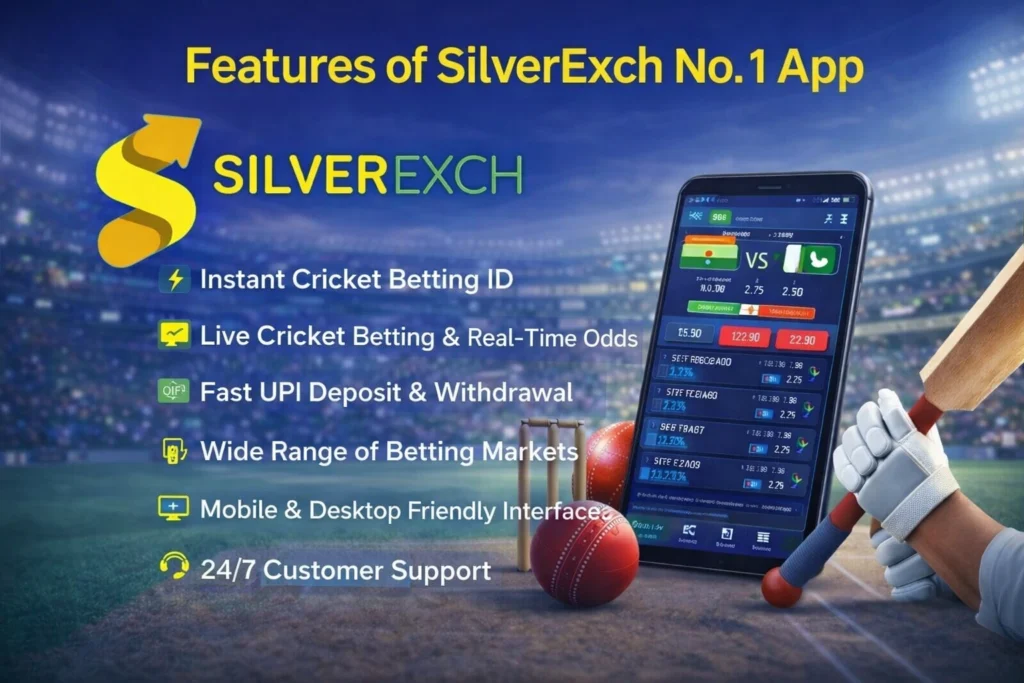 Features of SilverExch No. 1 App including instant betting ID and fast UPI withdrawal