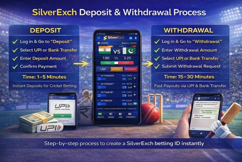 SilverExch deposit and withdrawal process with fast UPI payments in India