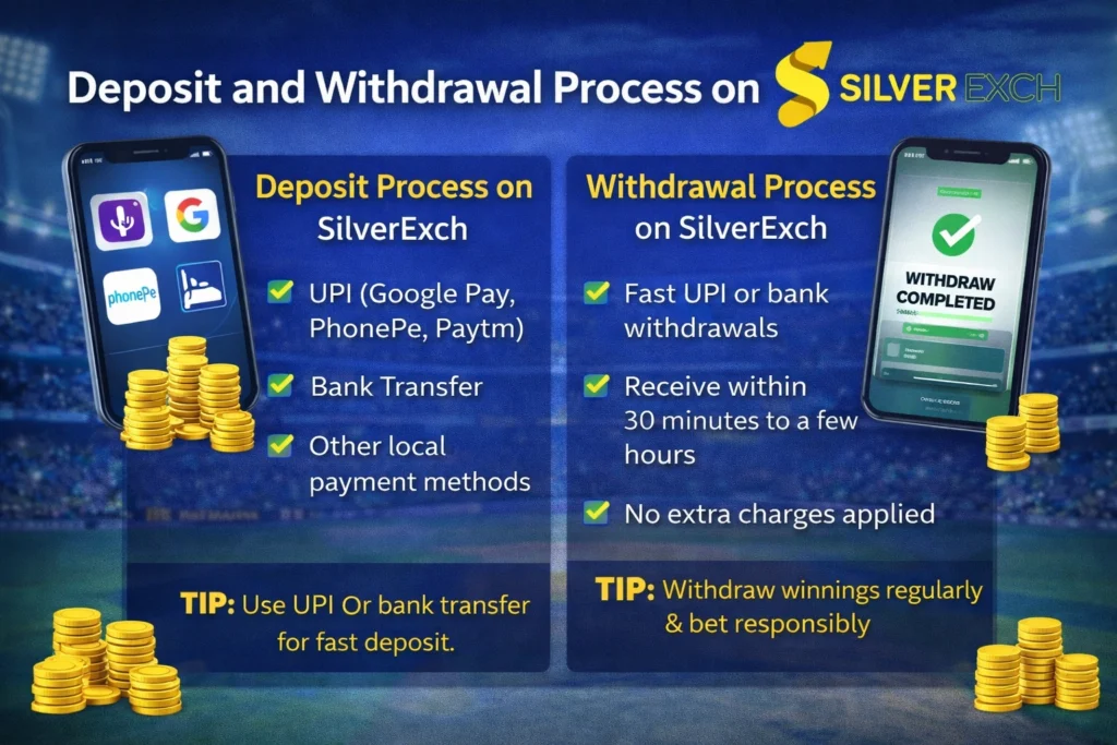 SilverExch deposit and withdrawal process for IPL Cricket ID users