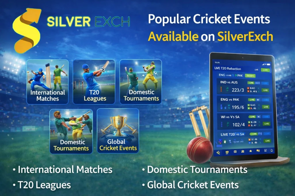 Popular cricket events and tournaments available on SilverExch live cricket platform

