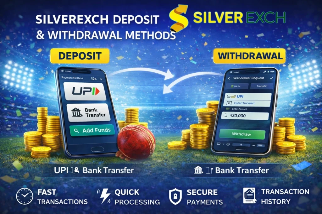 SilverExch deposit and withdrawal methods with UPI and bank transfer in India