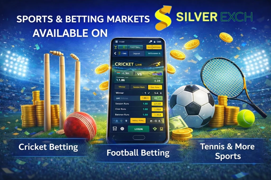 Sports and betting markets on SilverExch including cricket, football and live betting
