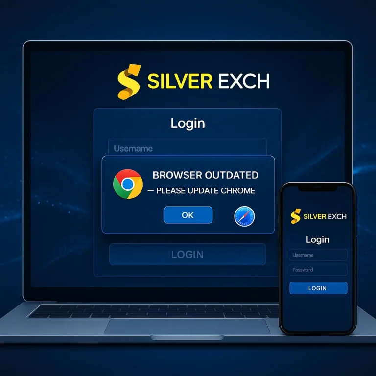 silverexch login issues caused by outdated browser or cache error on Chrome and Safari during official SilverExch login.